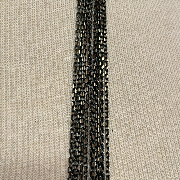 Cara N. Y.  12 Strand Gold & Green links. Hangs 17.5” -20”(with 2.5” extender). - Picture 2 of 3